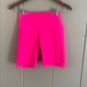 Alo Shorts Pink High Waist Airlift Activewear Gym Workout XS Barbie Balletcore